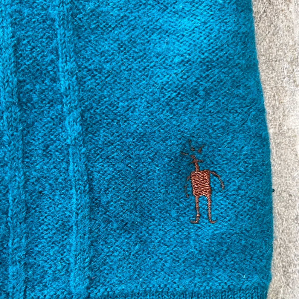 Smartwool Teal Cable Knit Three Button Sweater Si… - image 4